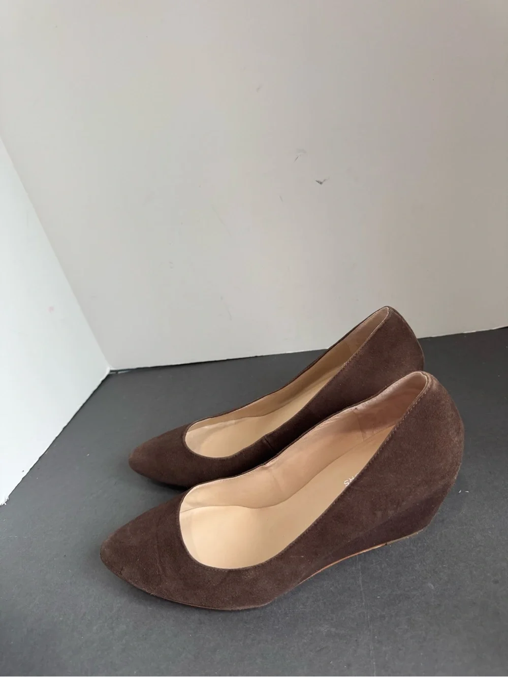 Michael Kors brown suede wedge pumps. Size 11M